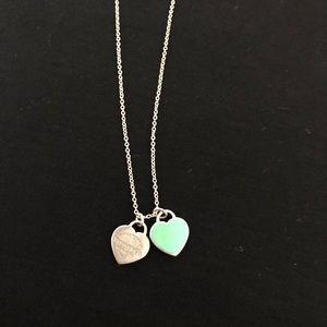 Tiffany & Co mini double heart necklace